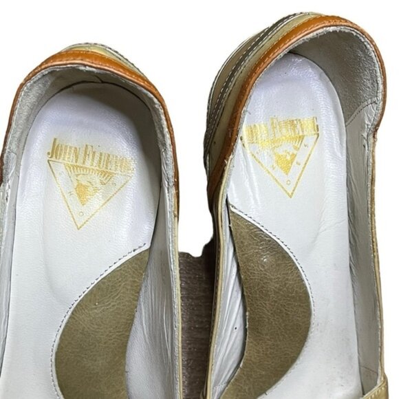 John Fluevog Blind Faith Mid Drew Heels Multicolored Shoes Women Size 8.5 - Picture 7 of 11